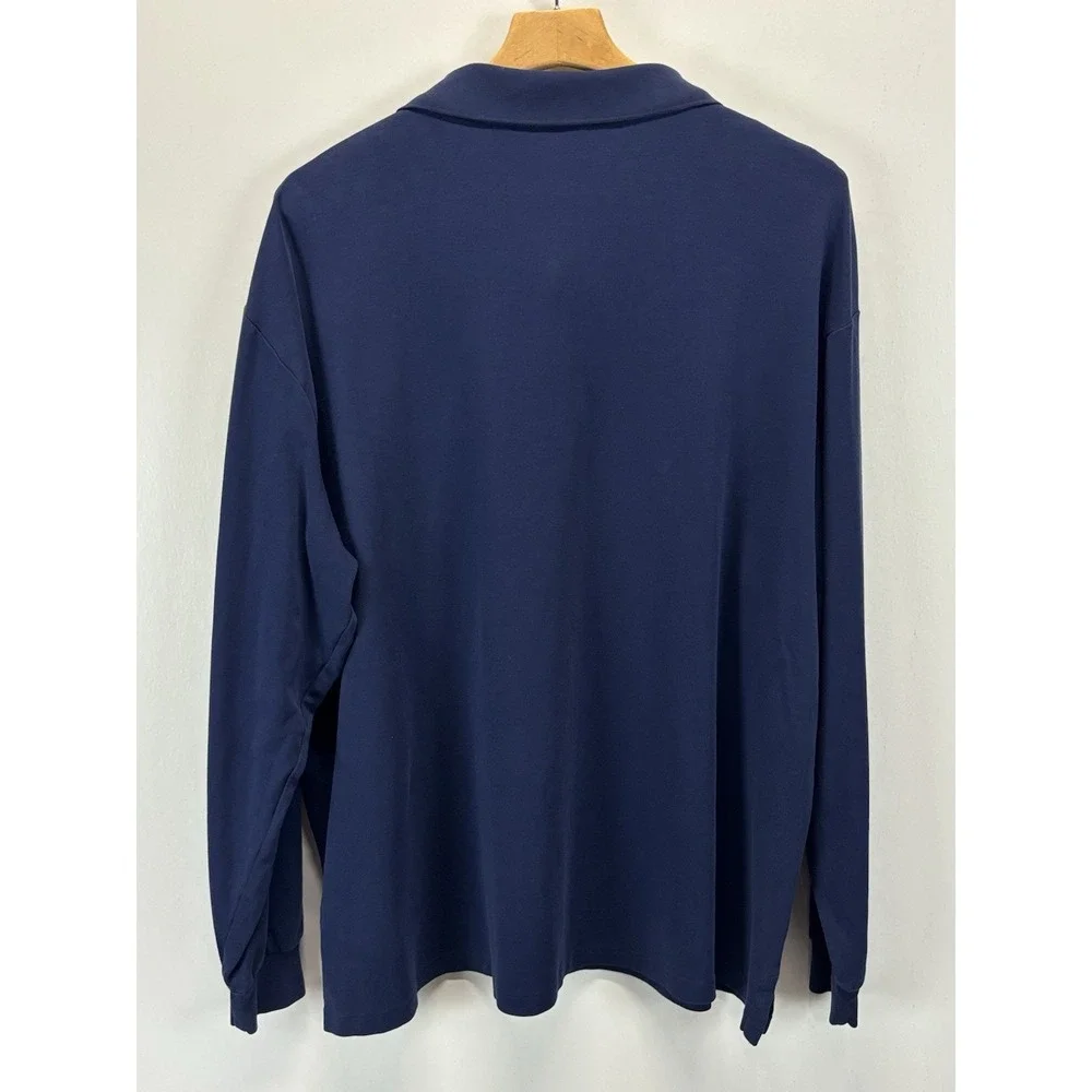 Polo Ralph Lauren Polo Shirt Sz 2XLT Big & Tall Navy Flesh Pony Soft Cotton L/S